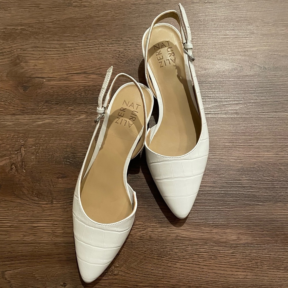 Naturalizer White Slingback Sandals